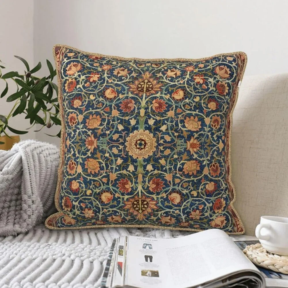 Vintage Floral Velvet Decorative Velvet Throw Pillow Cover 18x18 In…